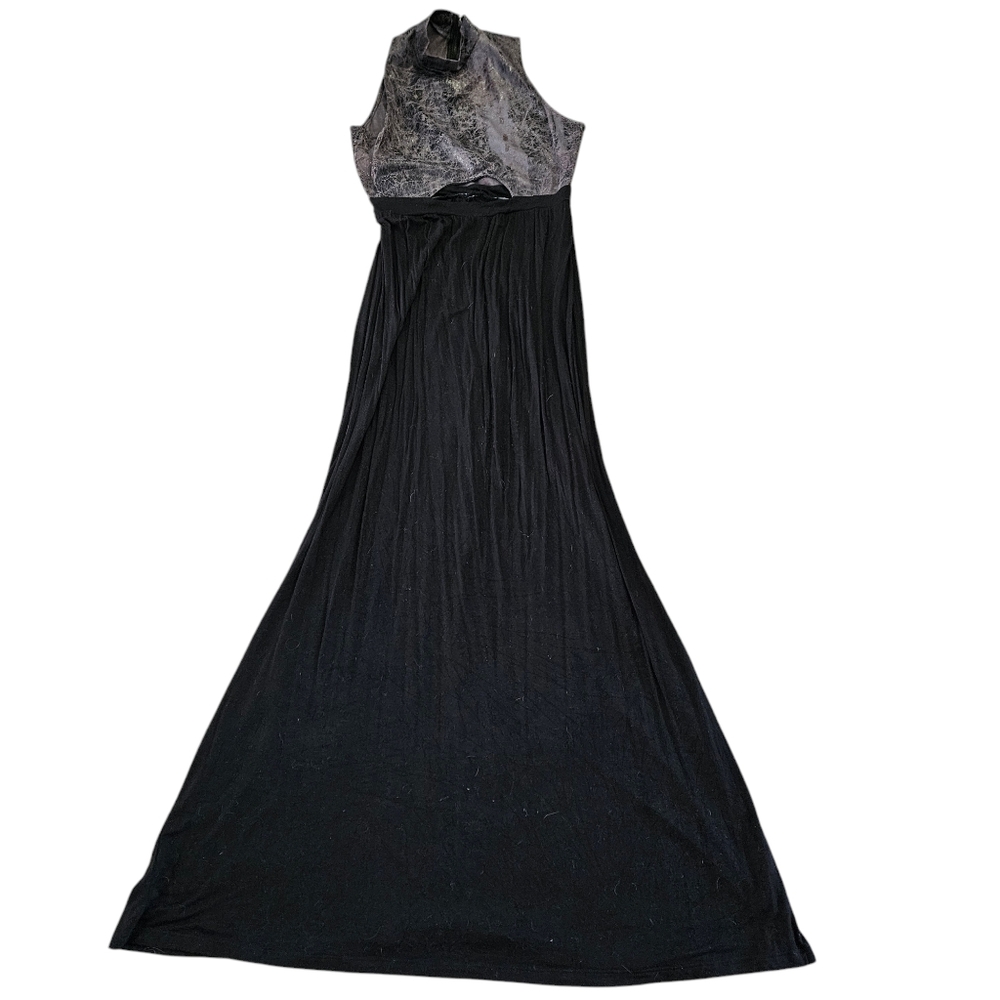 Soul Harmony Energy black/gray crackle sleeveless maxi dress, M. EUC.